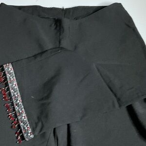 Black Capri with Red Bead Trim